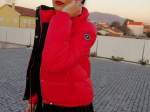 Casaco Curto Acolchoado-Vermelho