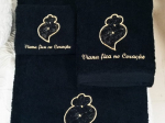 Conjunto de toalhas coração
