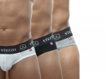 PACK 3 Cuecas Push Up Branco-Preto-Cinza