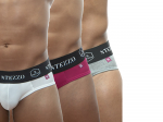 PACK 3 Cuecas Push Up Branco-Sangria-Cinza