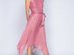 Vestido midi com fios lurex