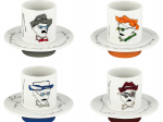 CONJUNTO 4 CHÁVENAS CAFÉ COM PIRES HETERÓNIMOS